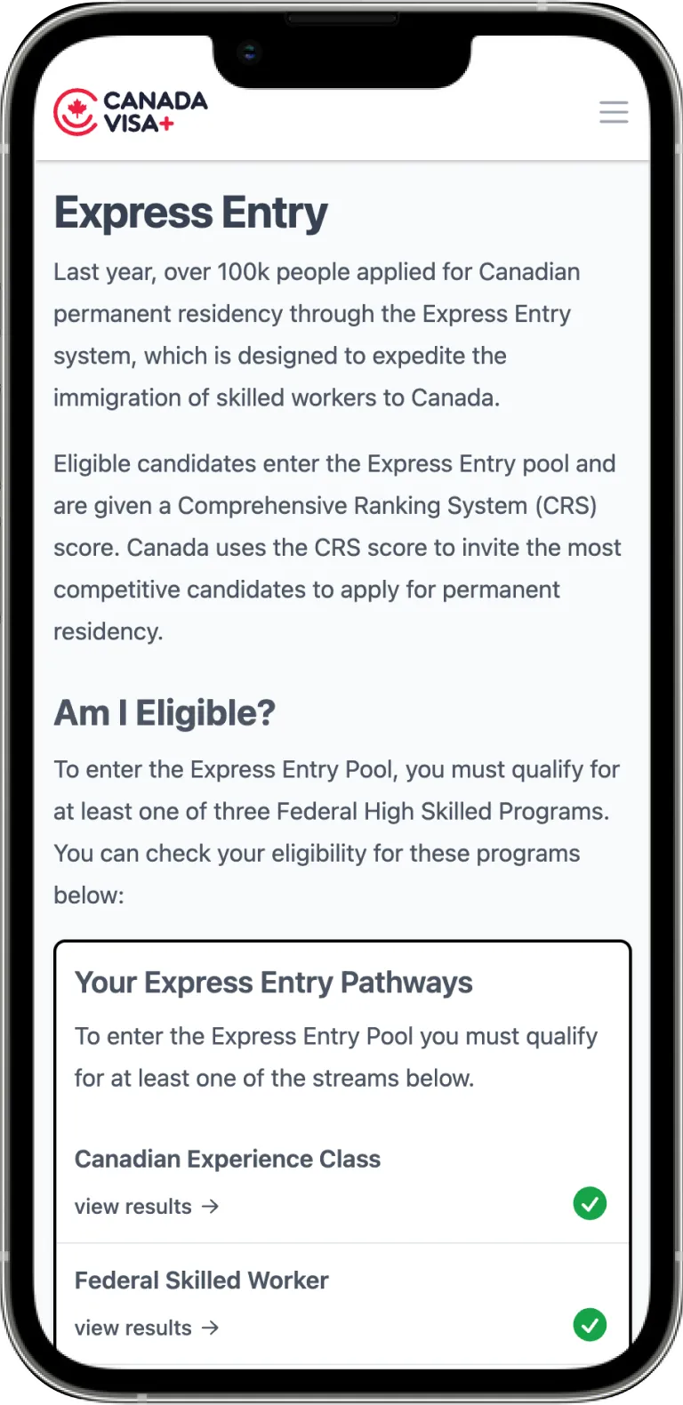 CanadaVisa+ app screenshot